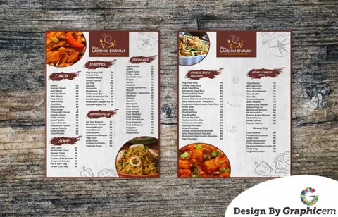 Shree Lakshmi Bhavan - Menu Card Design by Graphicem, Madurai