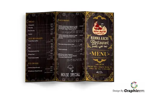 Namma-Aachi-menu-1 - Menu Card Design by Graphicem, Madurai