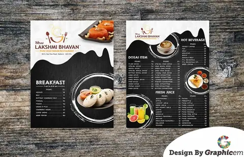 Sri-Lakshmi-Bhavan-Breakfast - Menu Card Design by Graphicem, Madurai