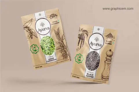 Ayurva Pouch - Packaging Design by Graphicem, Madurai
