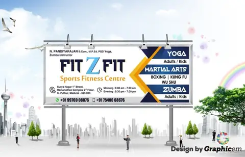 Fit Z Fit - Shop Branding / Name Board Design by Graphicem, Madurai