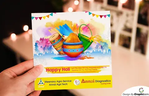 Holi-greeting - Social Media Design by Graphicem, Madurai